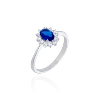 Anillo de Plata de Ley Óvalo Glam Azul