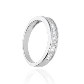 Anillo de Plata de Ley Solitario Baguette