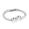 Pulsera Baño Plata Huellas de Mascota Esmalte blanco