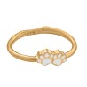 Pulsera Chapado Oro 24k Huellas de Mascota Esmalte Blanco