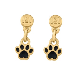 Pendientes Huella Eterna Baño Oro Esmalte Blanco