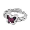 Anillo Destello de Mariposa Baño Plata Swarovski Amatista
