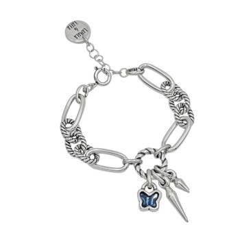 Pulsera Lets Fly Baño Plata Swarovski Denim Blue