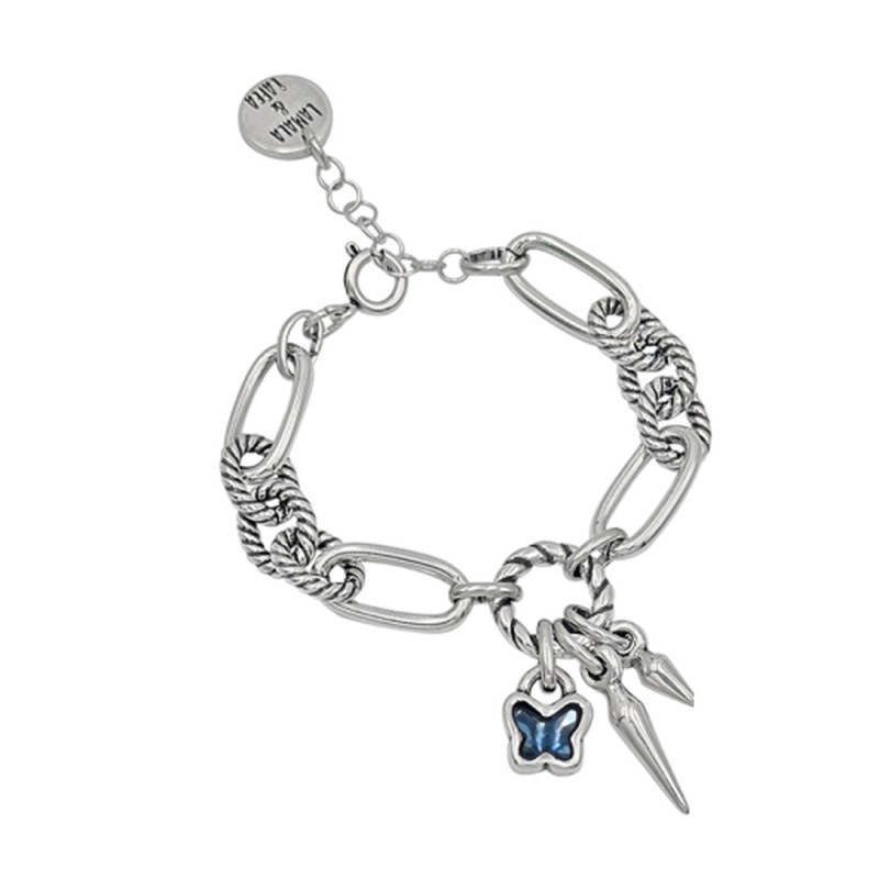 Pulsera Lets Fly Baño Plata Swarovski Denim Blue