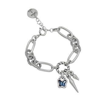 Pulsera Lets Fly Baño Plata Swarovski Denim Blue