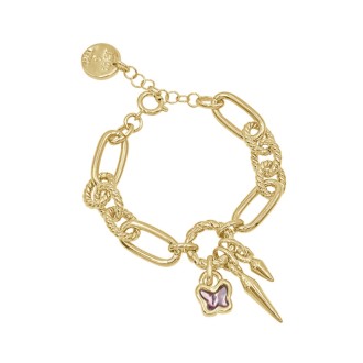 Pulsera Lets Fly Baño Oro Swarovski Light Rose