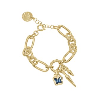 Pulsera Lets Fly Baño Oro Swarovski Denim Blue
