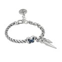 Pulsera Rebel Butterfly Baño Plata Swarovski Denim Blue