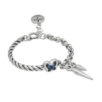 Pulsera Rebel Butterfly Baño Plata Swarovski Denim Blue