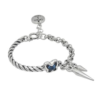 Pulsera Rebel Butterfly Baño Plata Swarovski Denim Blue