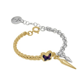 Pulsera Rebel Butterfly Baño Oro y Plata
