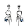 Pendientes Don´t Stop Me Now Baño Plata Swarovski Denim Blue