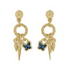 Pendientes Don´t Stop Me Now Baño Oro Swarovski Denim Blue
