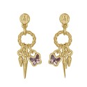 Pendientes Don´t Stop Me Now Baño Oro Swarovski Light Rose