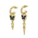 Pendientes Aro Rebel Butterfly Baño Oro Swarovski Denim Blue