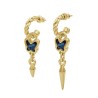 Pendientes Aro Rebel Butterfly Baño Oro Swarovski Denim Blue