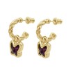 Pendientes Aro Butterfly Baño Oro Swarovski Amatista