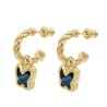 Pendientes Aro Butterfly Baño Oro Swarovski Denim Blue