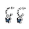 Pendientes Aro Butterfly Baño Plata Swarovski Denim Blue
