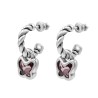 Pendientes Aro Butterfly Baño Plata Swarovski Light Rose