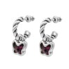 Pendientes Aro Butterfly Baño Plata Swarovski Amatista