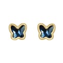 Pendientes Butterfly Baño Oro Swarovski Denim Blue