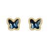 Pendientes Butterfly Baño Oro Swarovski Denim Blue