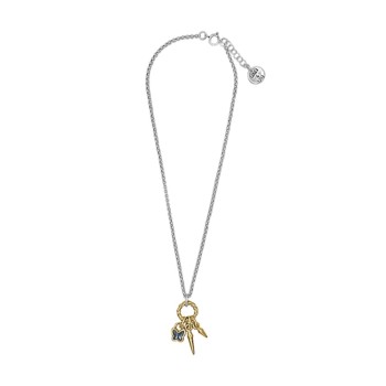 Collar Rebel Butterfly Baño Oro y Plata con Swarovski Denim Blue