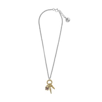 Collar Rebel Butterfly Baño Oro y Plata con Swarovski Light Rose