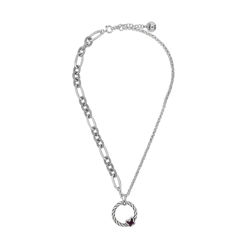 Collar Butterfly Baño Plata Swarovski Amatista