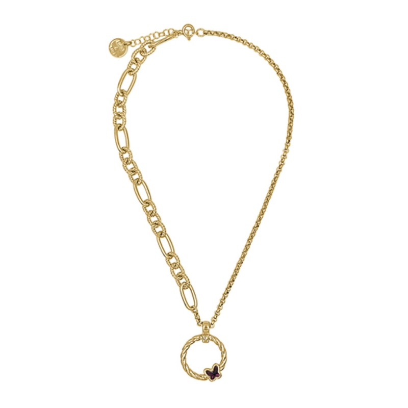 Collar Butterfly Baño Oro con Cristal Swarovski Denim Blue