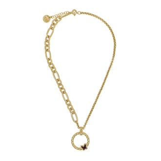 Collar Butterfly Baño Oro con Cristal Swarovski Denim Blue